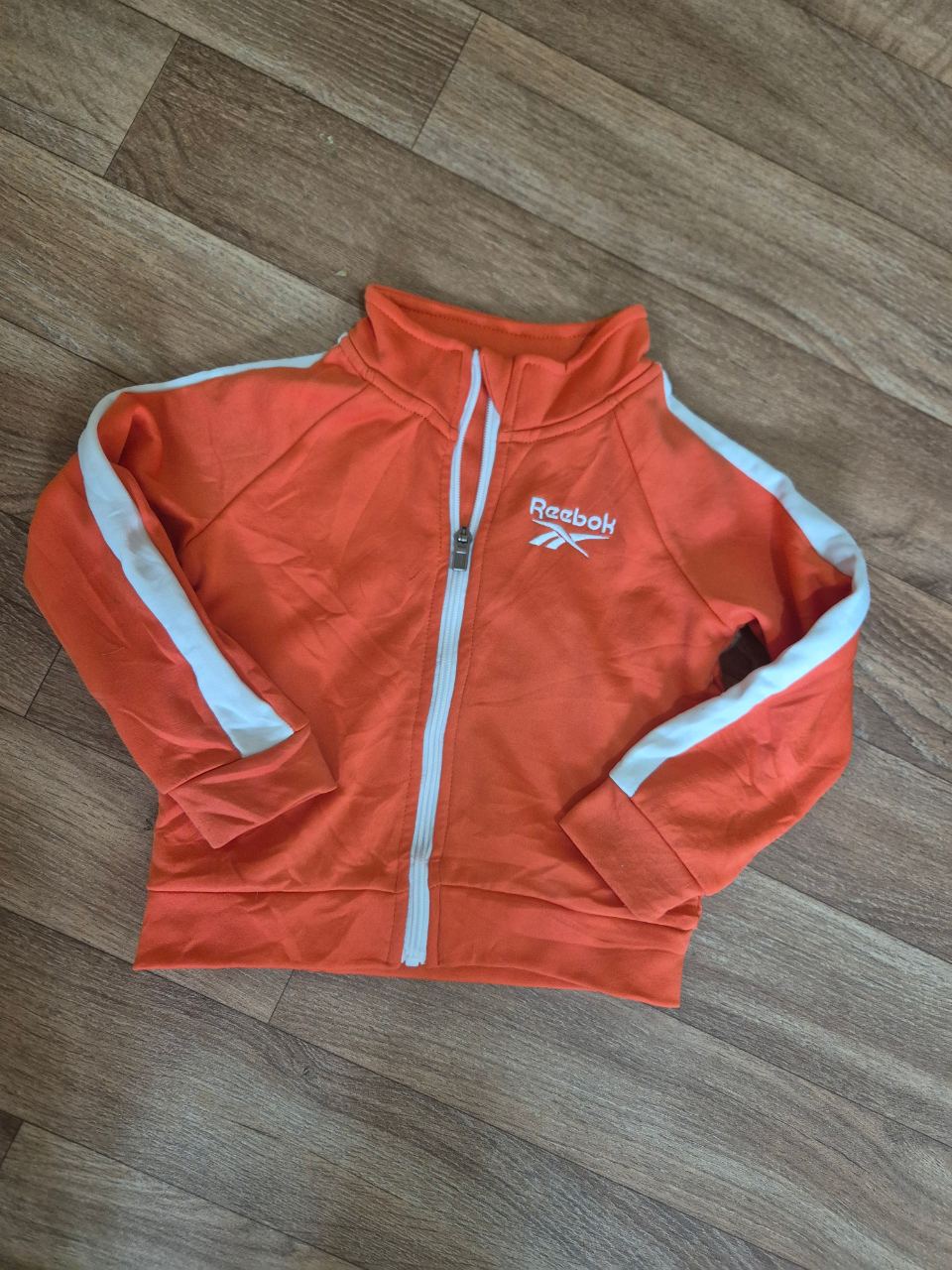 Reebok Sports Jacket Sweatshirt size 3-4 years Orange Zip Through Sports Leisure