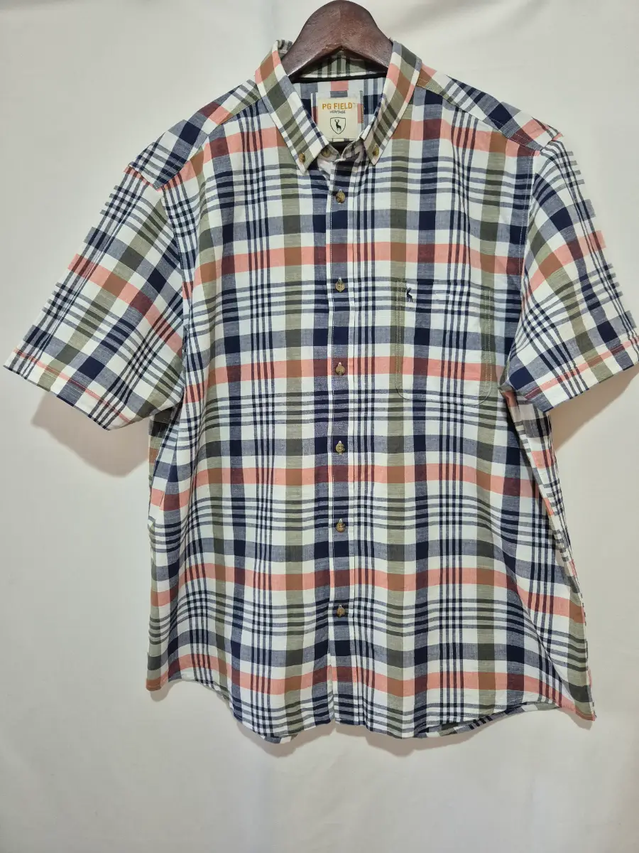 Men's PG Field Short Sleeve Shirt size XL Extra Large chest 52 Loose Fit Checked