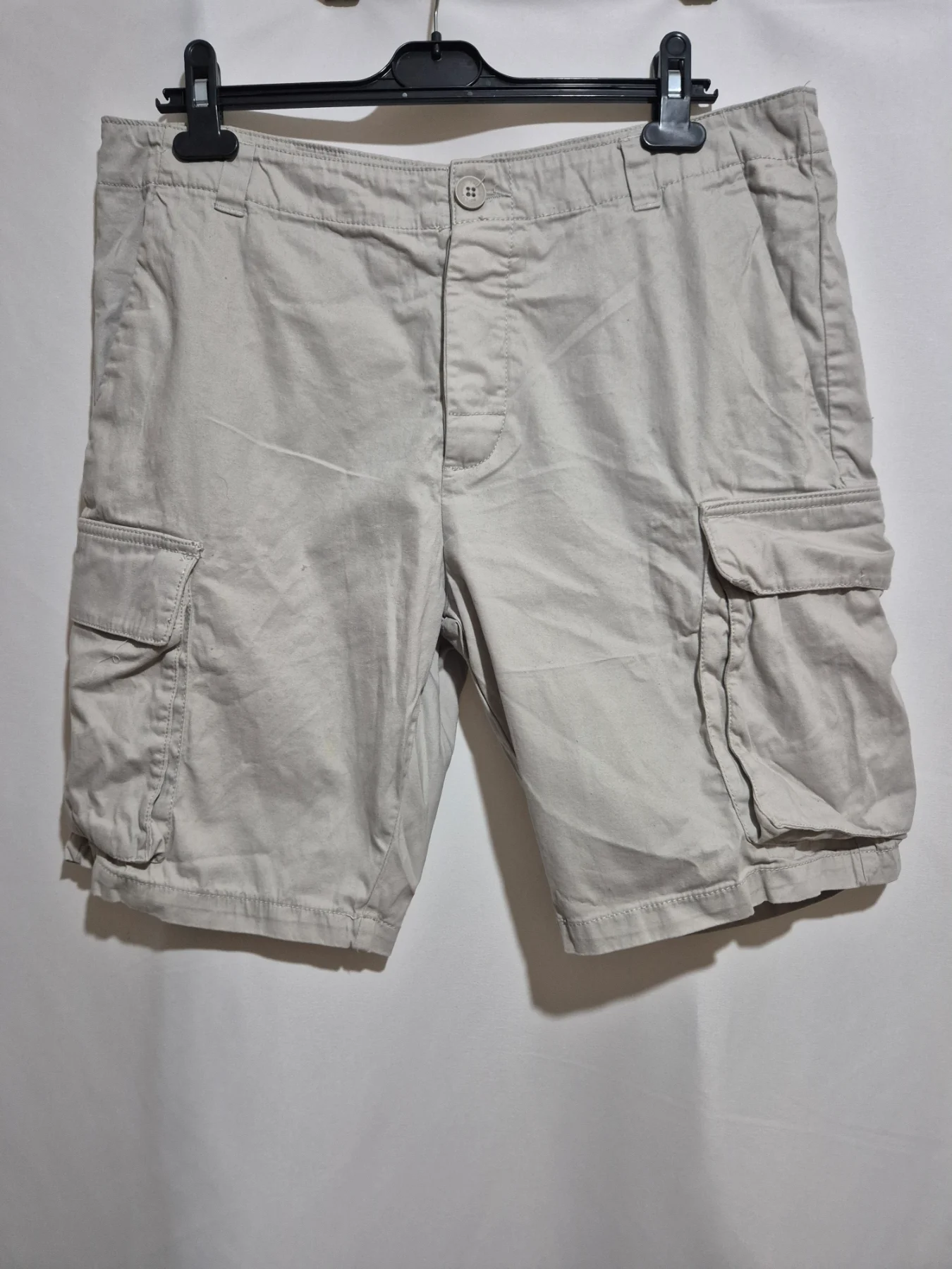French Connection Beige Cargo Shorts Size L Large W36 Stone Combat Utility Military