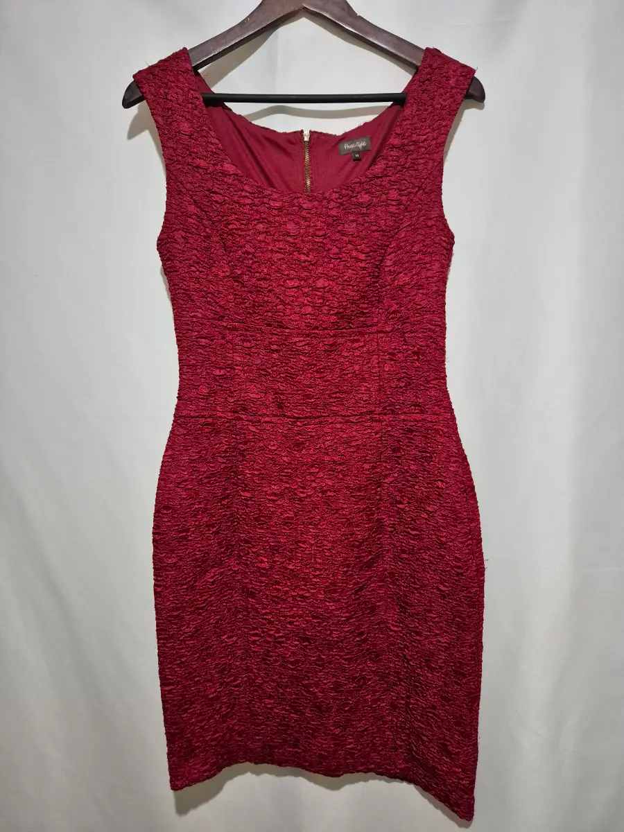 Phase Eight Red Dress Size 10 Eliza Textured Crimson Crinkle Woven Cocktail Gold Zip
