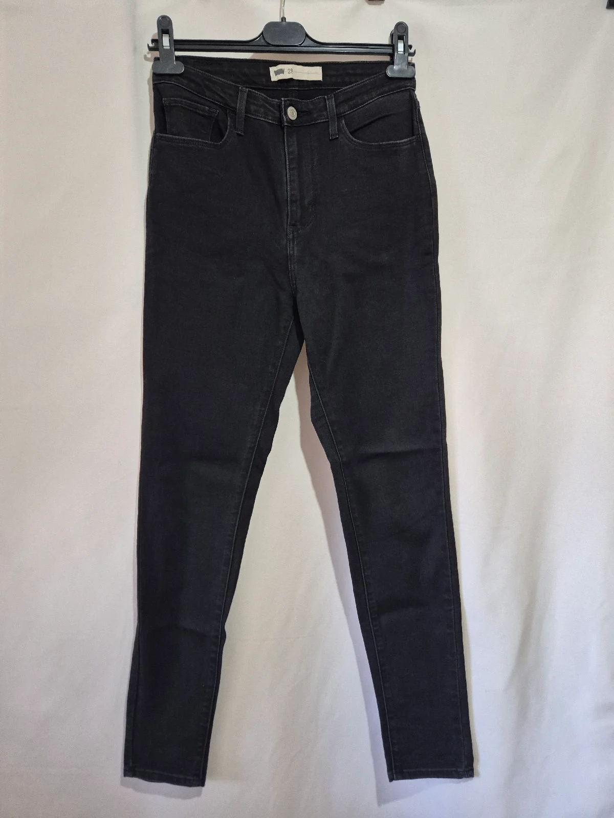 Levis Black Skinny Jeans Womens Size 8 W29 L30 Denim Black Tab High Waisted Slim