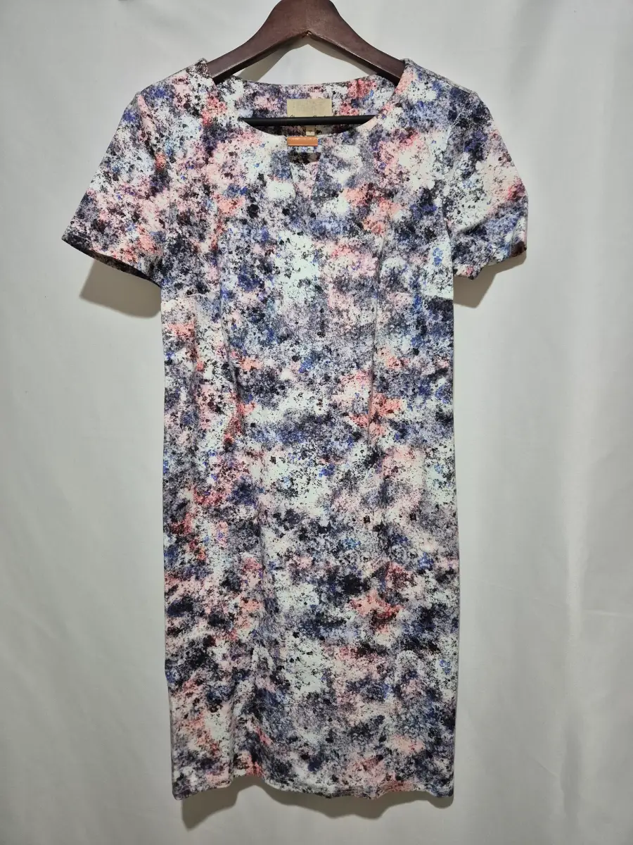 Phase Eight Jackson Multicoloured Dress Size 8 Blue Pink Abstract Splatter Print Shift