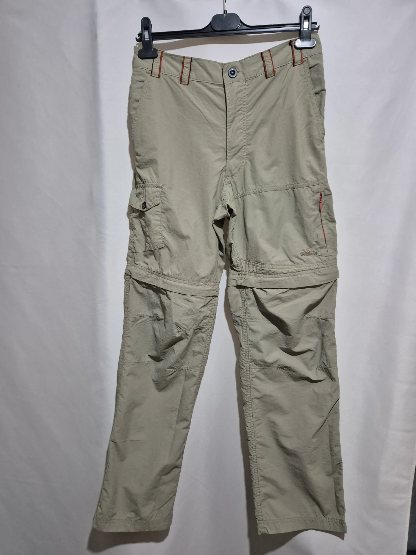 Trespass Beige Zip Off Convertible Trousers Mens Size W30 Hiking Walking Cargo Utility