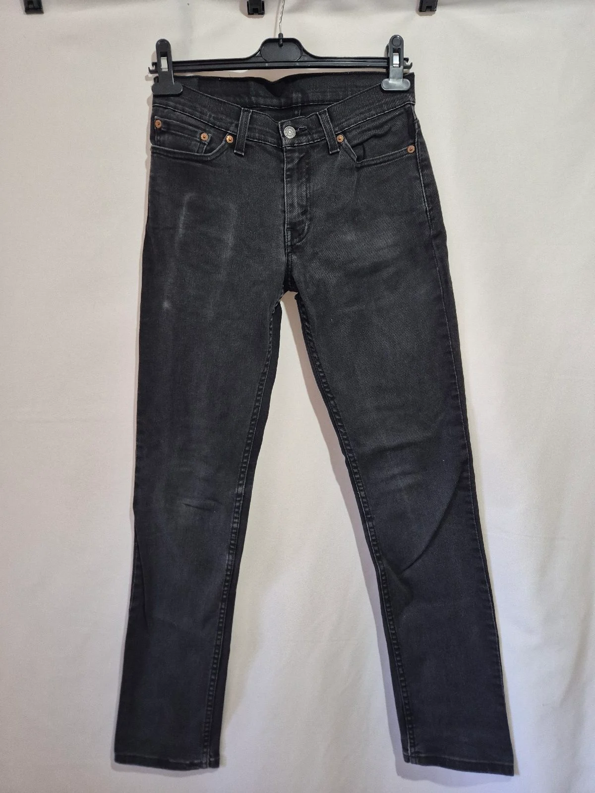 Levis 511 Black Slim Fit Jeans Mens W28 L32 Washed Denim Pants Straight Narrow
