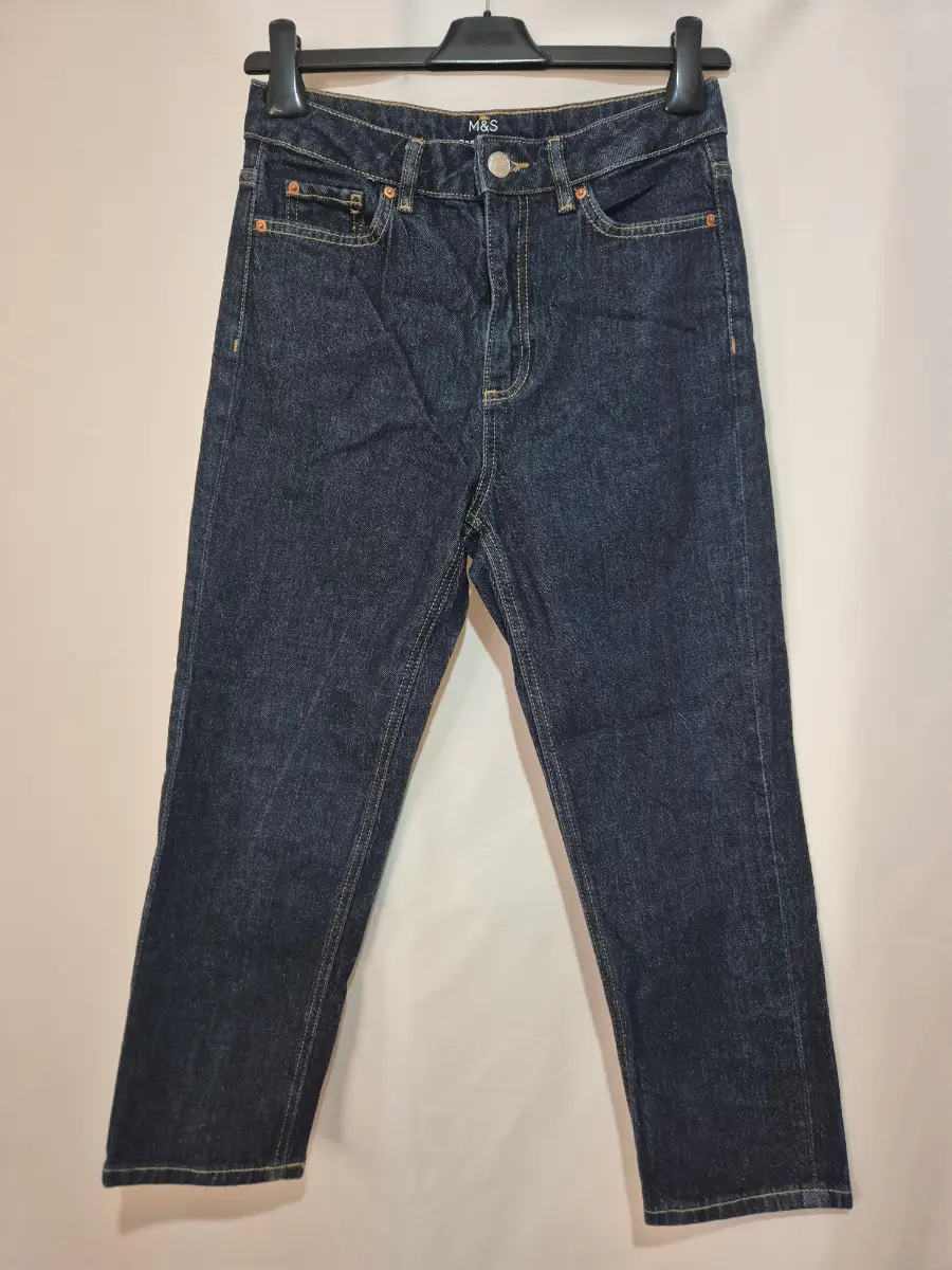 M&S Marks and Spencer Dark Blue Indigo Cropped Slim Jeans Women's 8 (28 x 23.5)