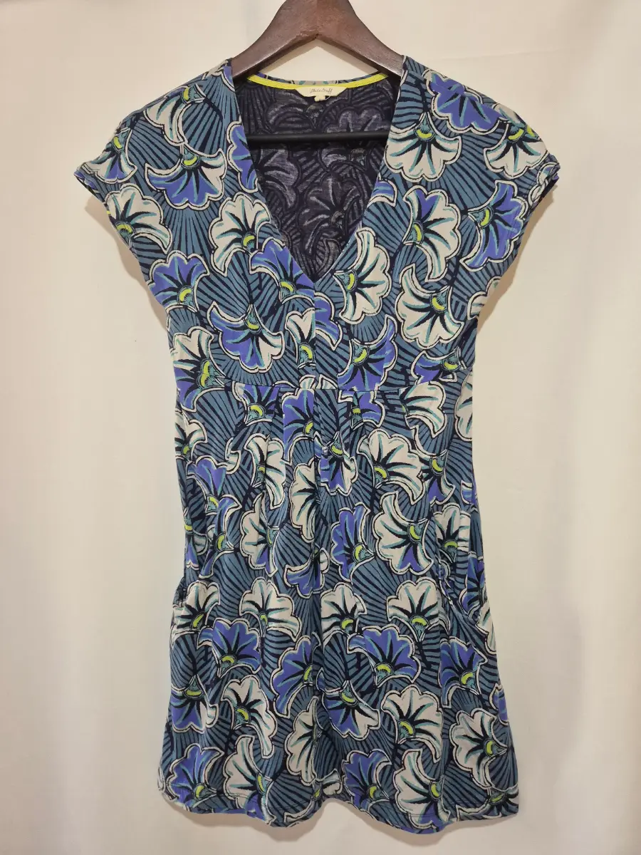 Women's White Stuff Short Sleeve V-Neck Tunic size 8 Multi Floral Spring Summer