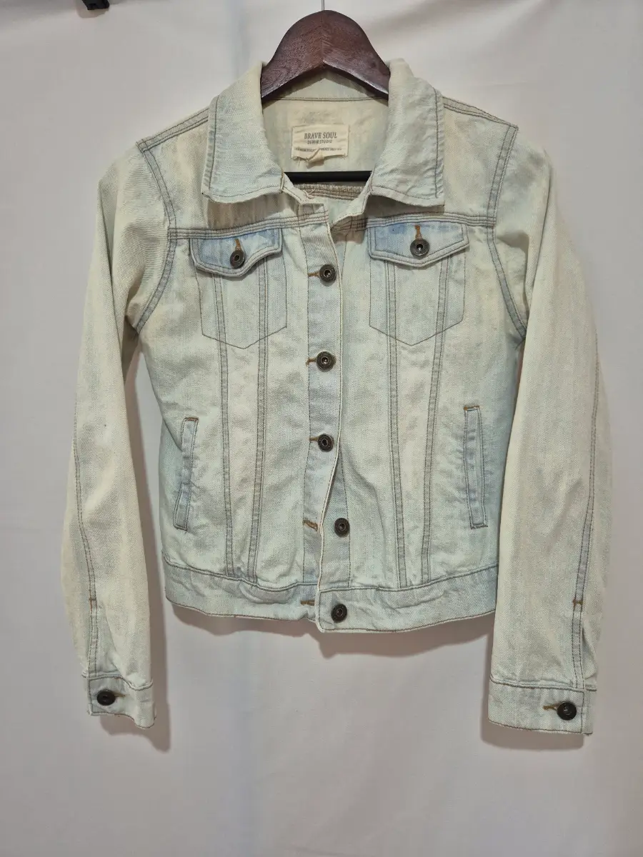 Women's Brave Soul Denim Jacket size S Small 8-10 Distressed Blue Stone Wash