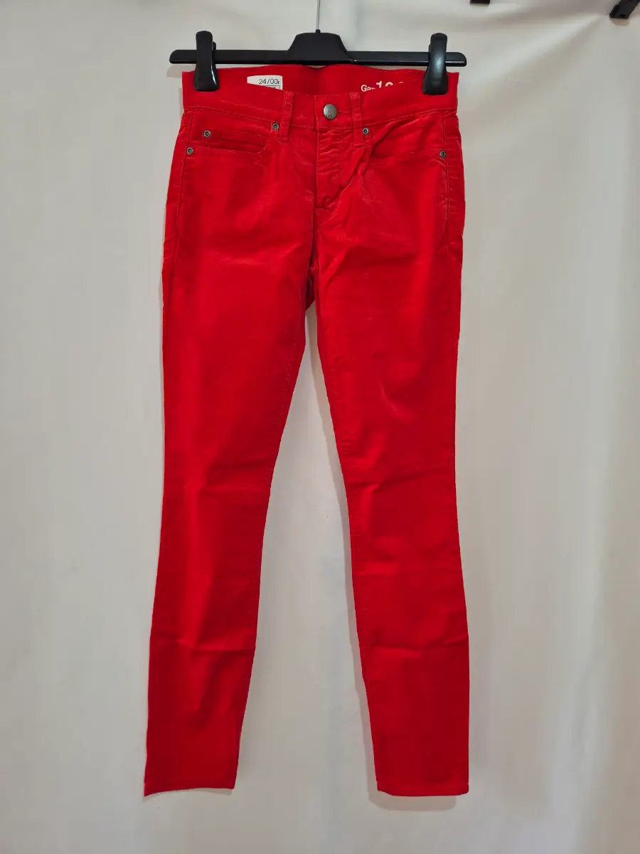 GAP Y2K Legging Jean Soft Corduroy Trousers size 4-6 (26 x 29) Red Skinny Fit