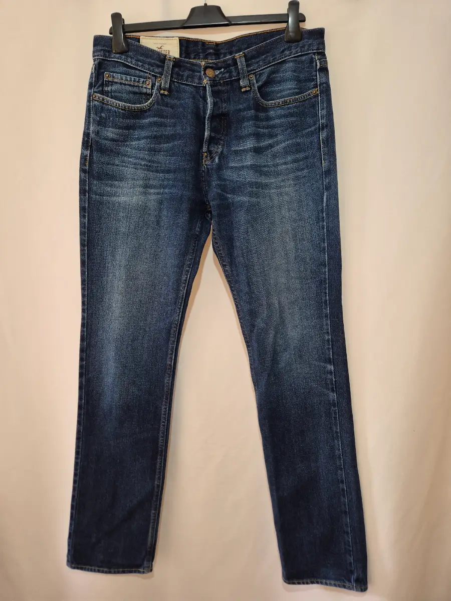 Men's Hollister Abercrombie Fitch Jeans size 32 x 34 Dark Blue Straight Leg