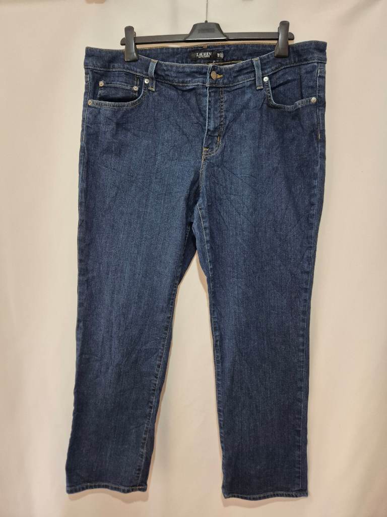 Women's Lauren Ralph Lauren Straight Leg Jeans size 18 (39 x 29) Dark Blue Mid Rise