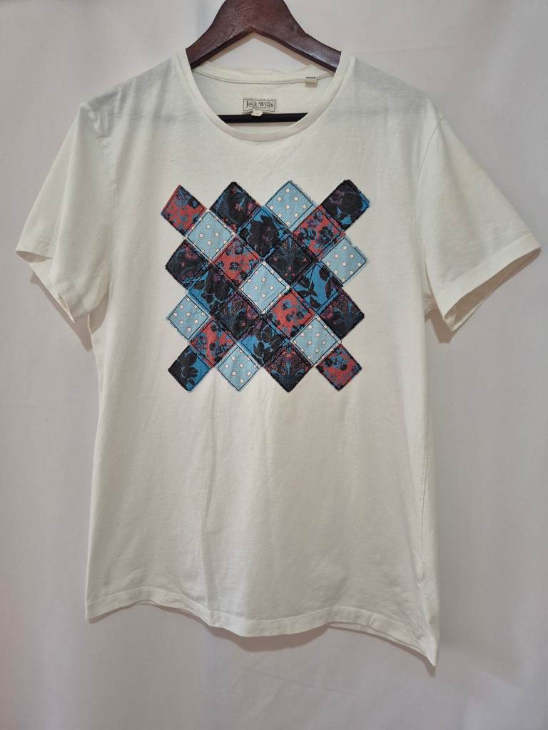 Men's Jack Wills Short Sleeve T-shirt Top size S Small chest 40 White Spring Summer