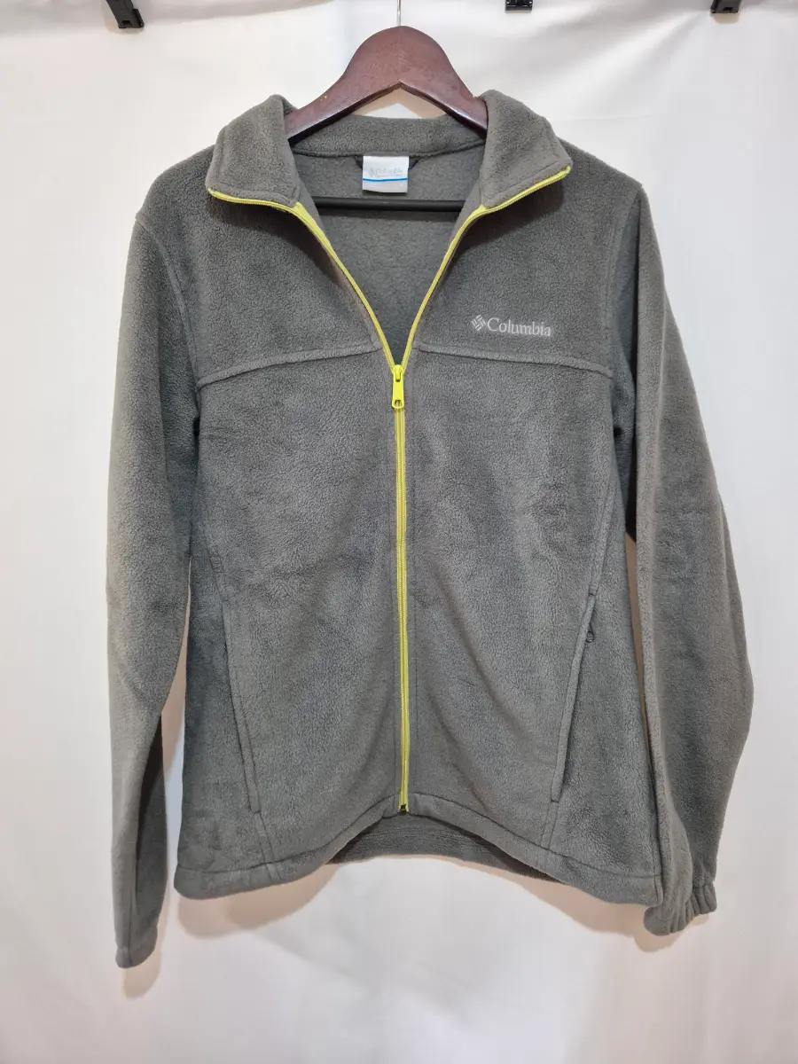 Men's Columbia Sportswear Fleece Jacket Coat size S Small 38-40 chest Grey Lime