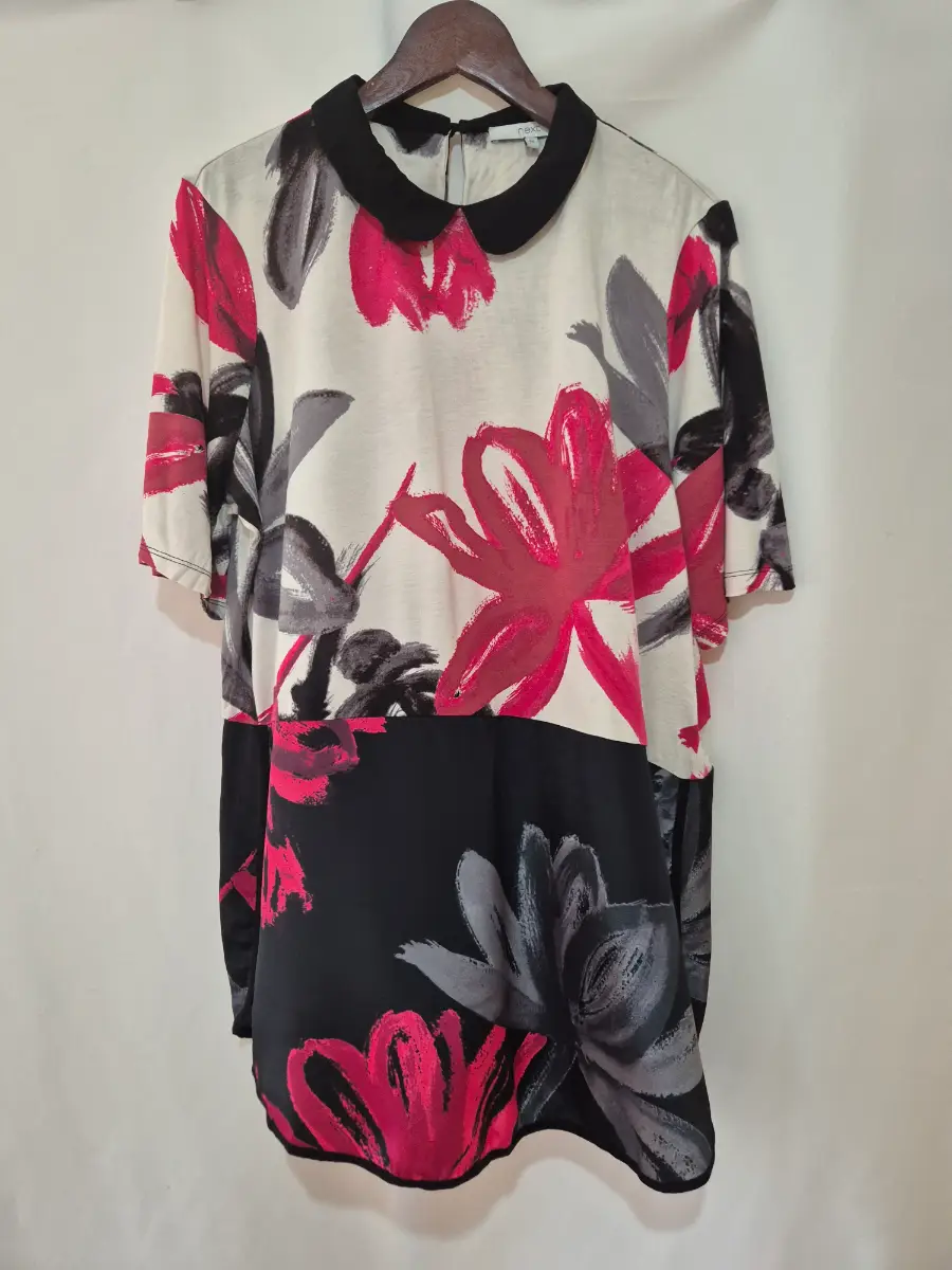 Women's Next Short Sleeve T-shirt Dress size 20 Multi Floral Print Smart Casual