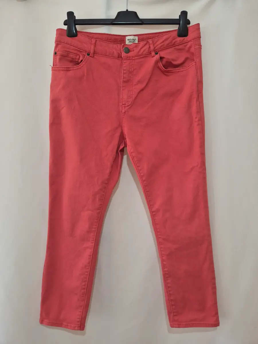 White Stuff Straight Crop Jeans size 14 (34 x 25) Coral Pink Cropped Smart Casual