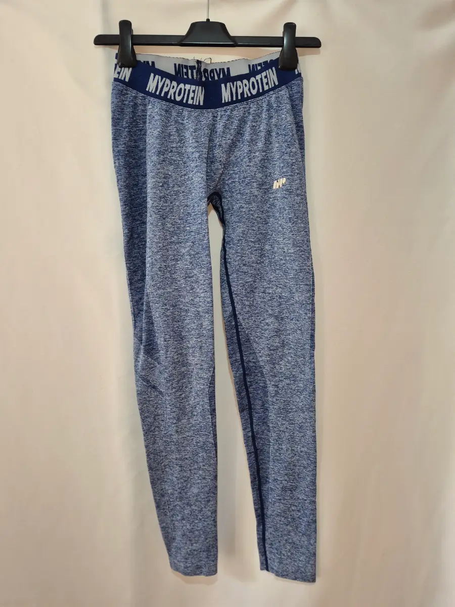 Myprotein Curve Seamless Leggings Womens Size XS 6 Low Waisted Blue Marl Gym