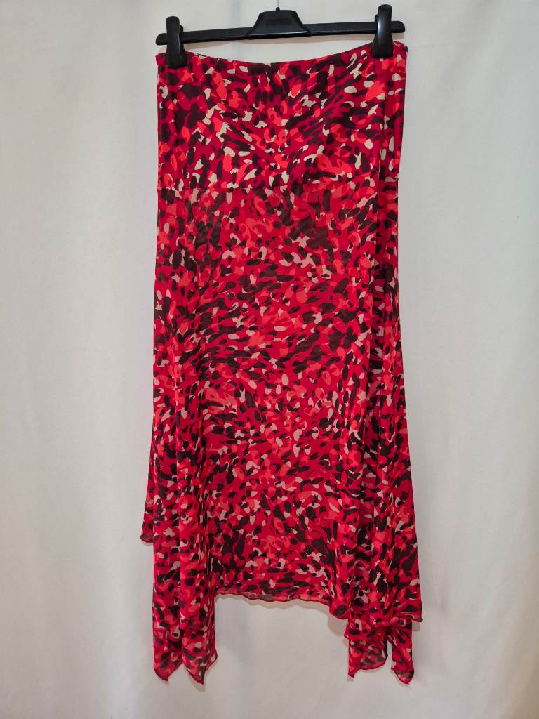 Women's M&Co Bandeau Sleeveless Dress size L/LX 12-14 Red Leopard Print Summer Holiday