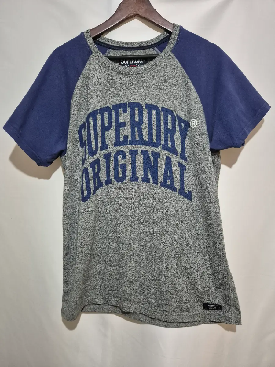 Superdry Short Sleeve T-shirt Top size XL Extra Large chest 44" Grey Blue