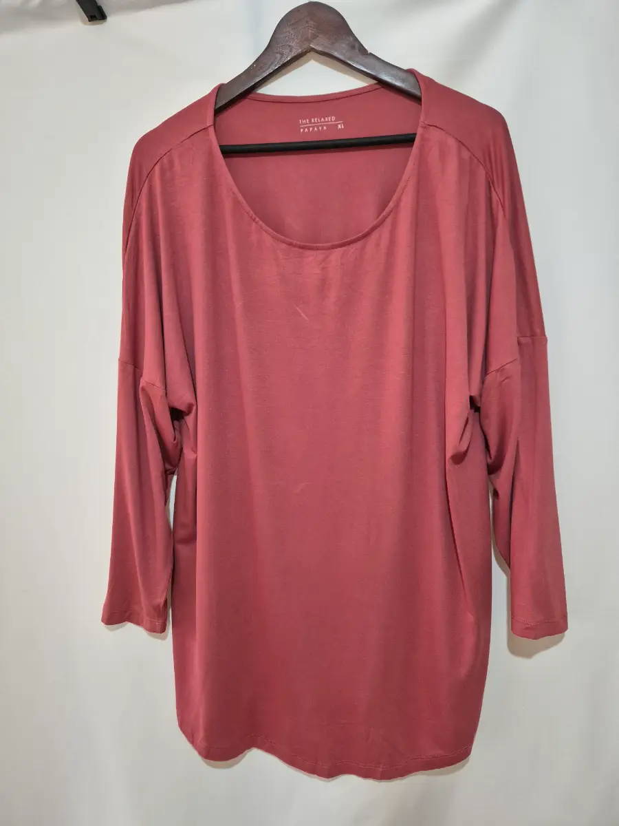 Papaya Long Sleeve Tunic Top size XL Extra Large 20-22 Terracotta Jersey Lightweight