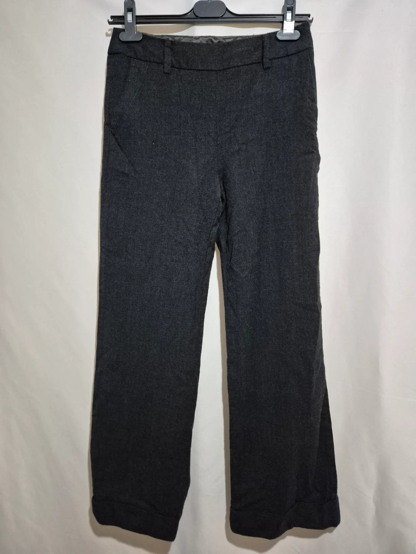 Boden Charcoal Grey 100% Wool Trousers Womens 6 W26 Tailored Lined Smart Work