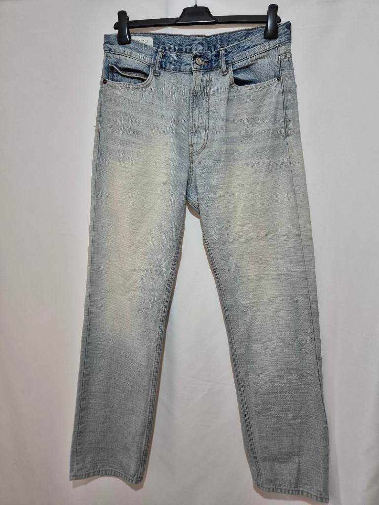 Men's Zara Faded Wash Jeans size 31 x 32 Light Blue Straight Leg