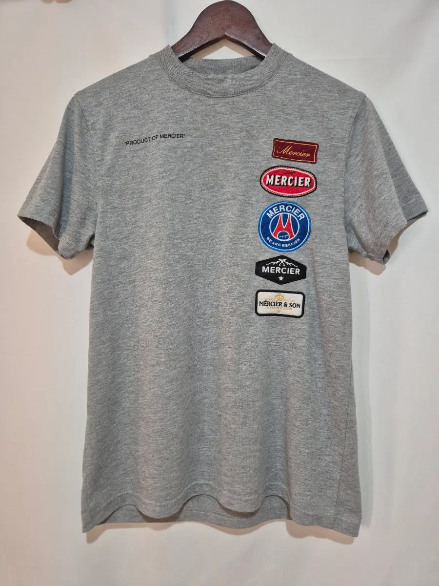 Men's Mercier Short Sleeve T-shirt Top size S Small chest 36 Grey Spring Summer