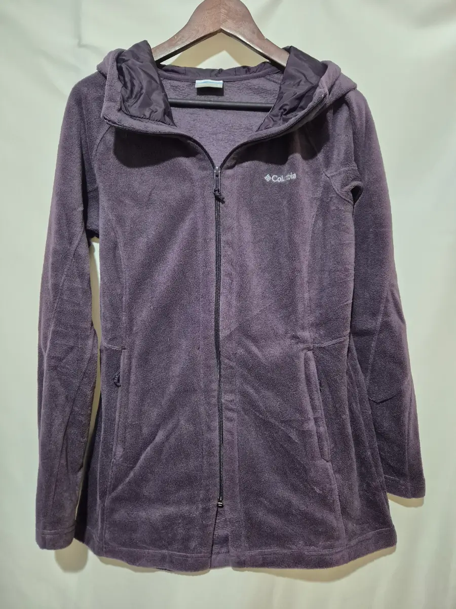 Women's Columbia Sportswear Hooded Fleece Jacket Coat size L Large 14 Purple Zip Through