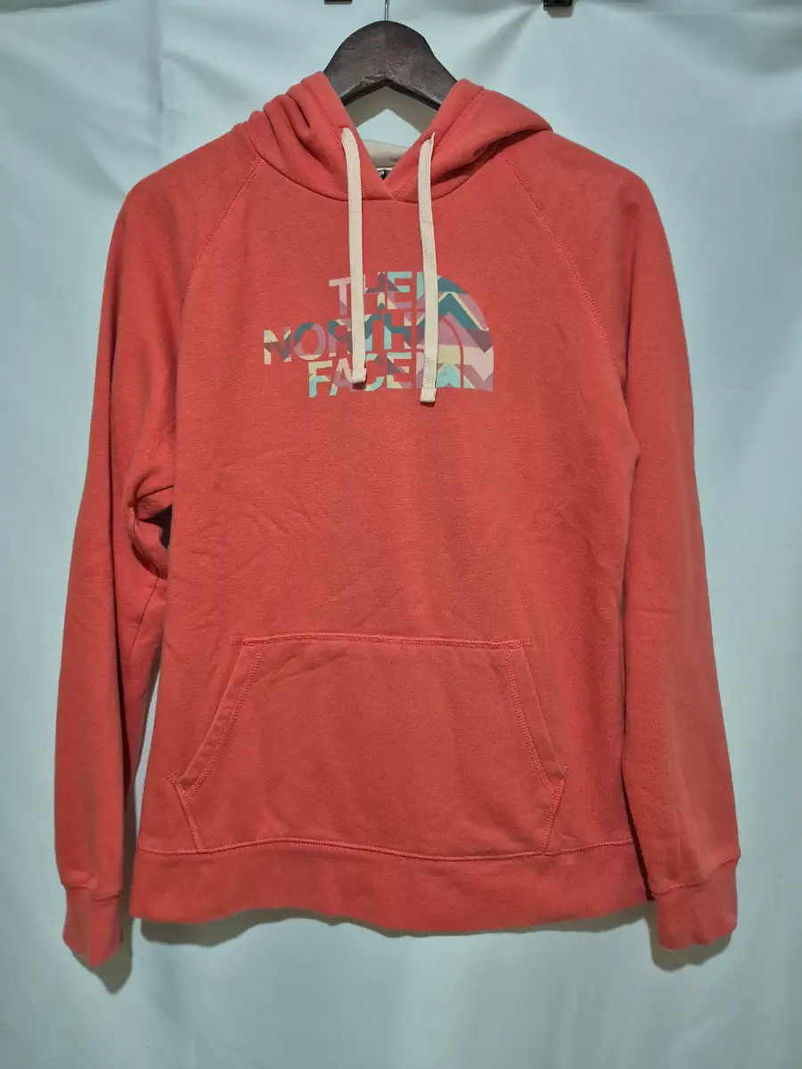 The North Face Hoodie Jumper Sweater size L Large 14 Coral Kangaroo Pocket