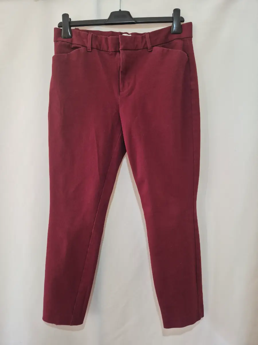 Women's GAP Skinny Ankle Cropped Trousers size 14 (34 x 25) Burgundy Smart Casual