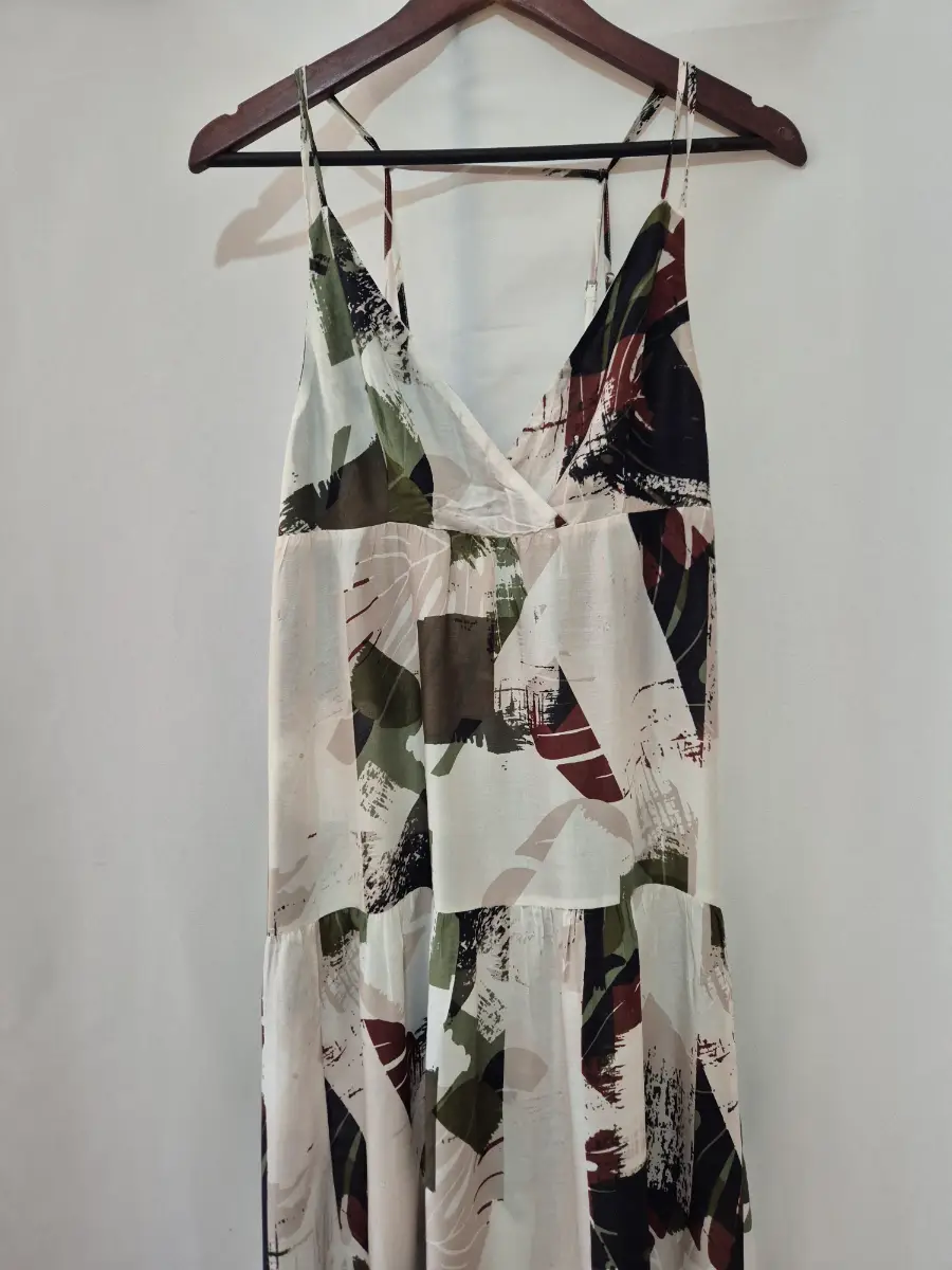 Womens Next Maxi Dress size 8 Floral Jungle Print Adjustable Strap Spring Summer