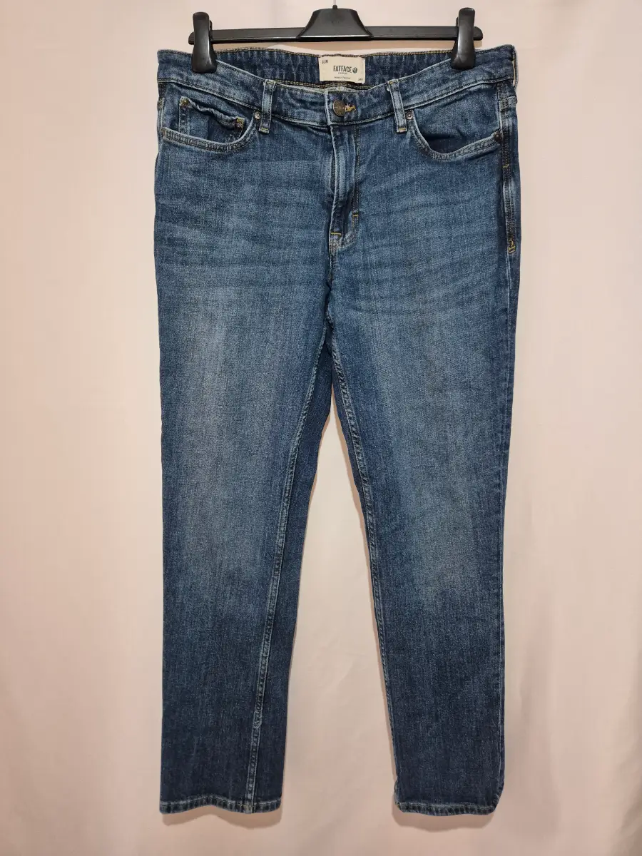 Men's Fatface Fat Face Jeans size 34 x 30 Mid Blue Straight Leg
