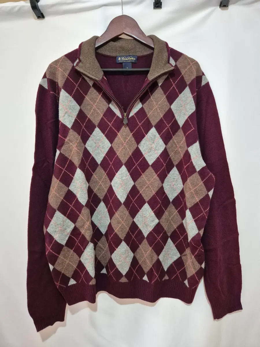 Brooks Brothers 100% Lambswool Jumper Sweater XL Extra Large chest 50 Burgundy