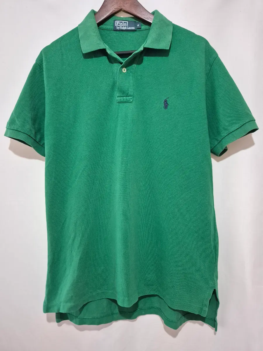 Vintage Polo by Ralph Lauren Green Polo Shirt Men's Size M Y2K 90s Blue Label