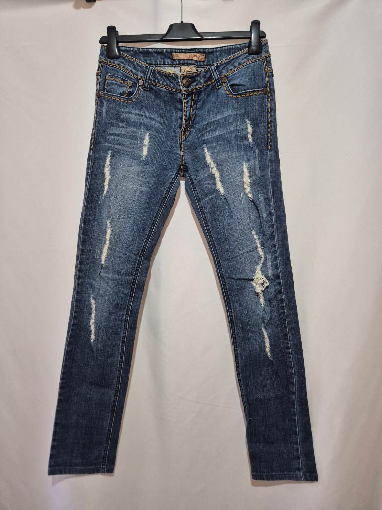 Women's Cello Y2K Vintage Style Skinny Jeans size 8 (29 x 30) Mid Blue Low Rise