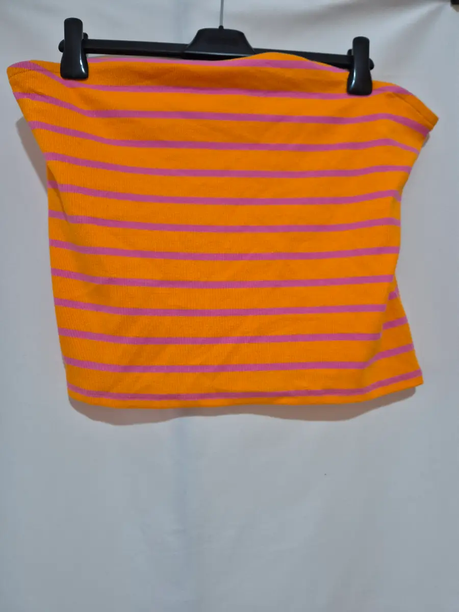 Women's Papaya Holiday Shop Speckled Sleeveless Boob Tube Bandeau Top size XL 20-22 Orange Stripe