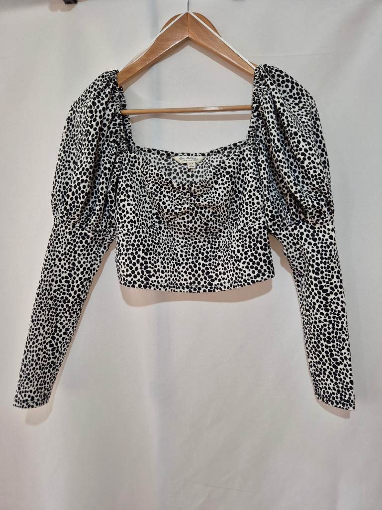 Women's Miss Selfridge Vintage Y2K Crop Top size 4-6 Leopard Print Spring Summer