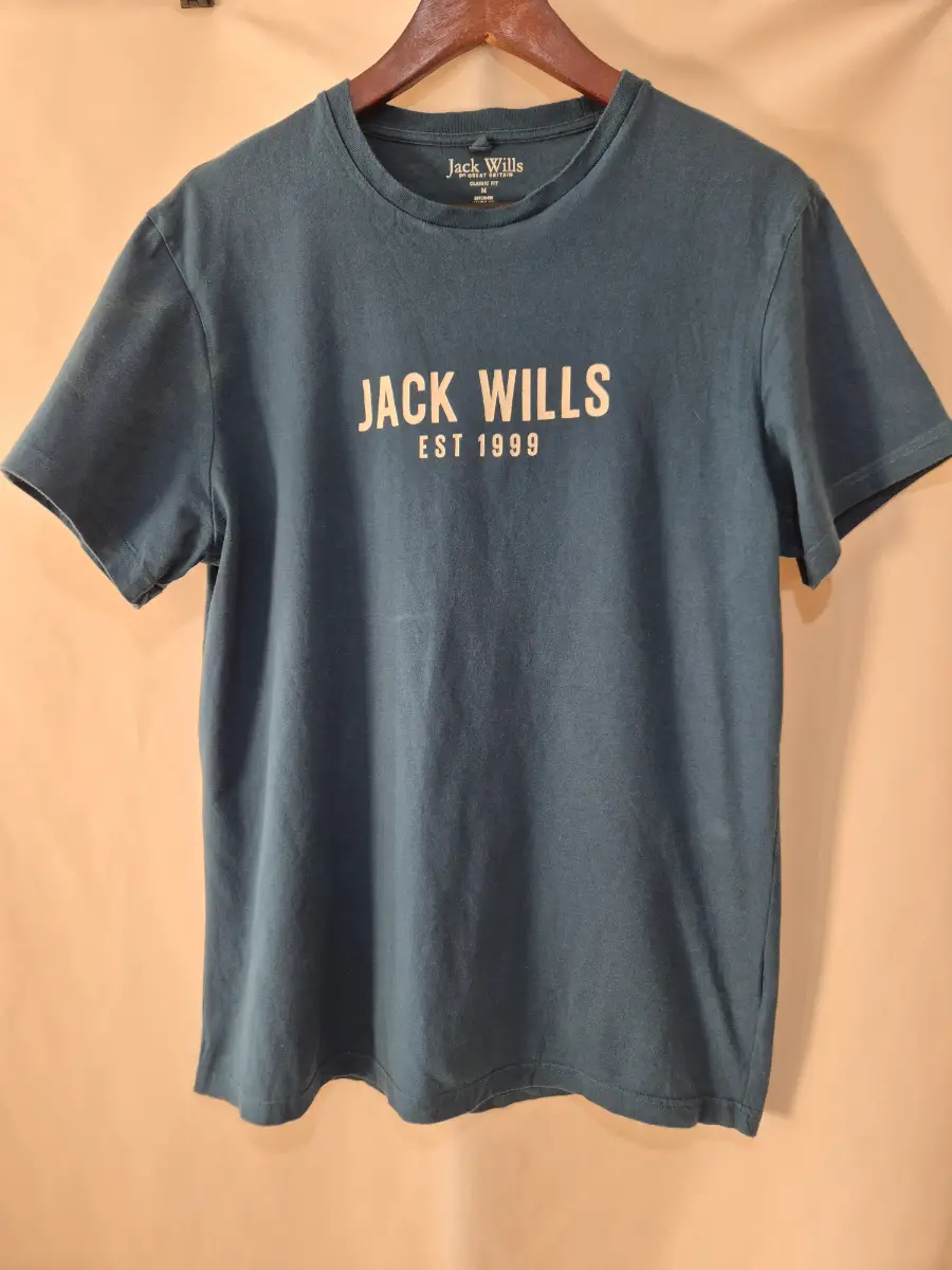 Jack Wills Teal Dark Green T-Shirt Mens Size M Medium Est 1999 Logo Short Sleeve Top
