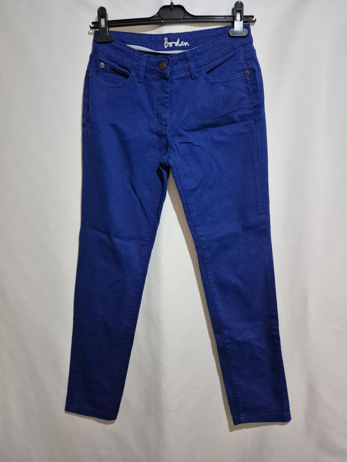 Boden Royal Cobalt Blue Jeans Size 8R W28 L27 Slim Skinny Stretch Chino Trousers