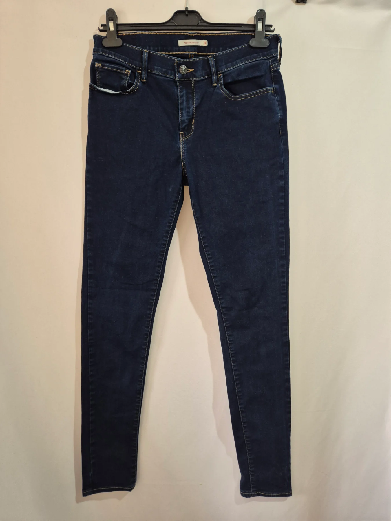 Levi's 710 Super Skinny Dark Blue Jeans Womens 10 W31 L31 Denim Stretch Legging