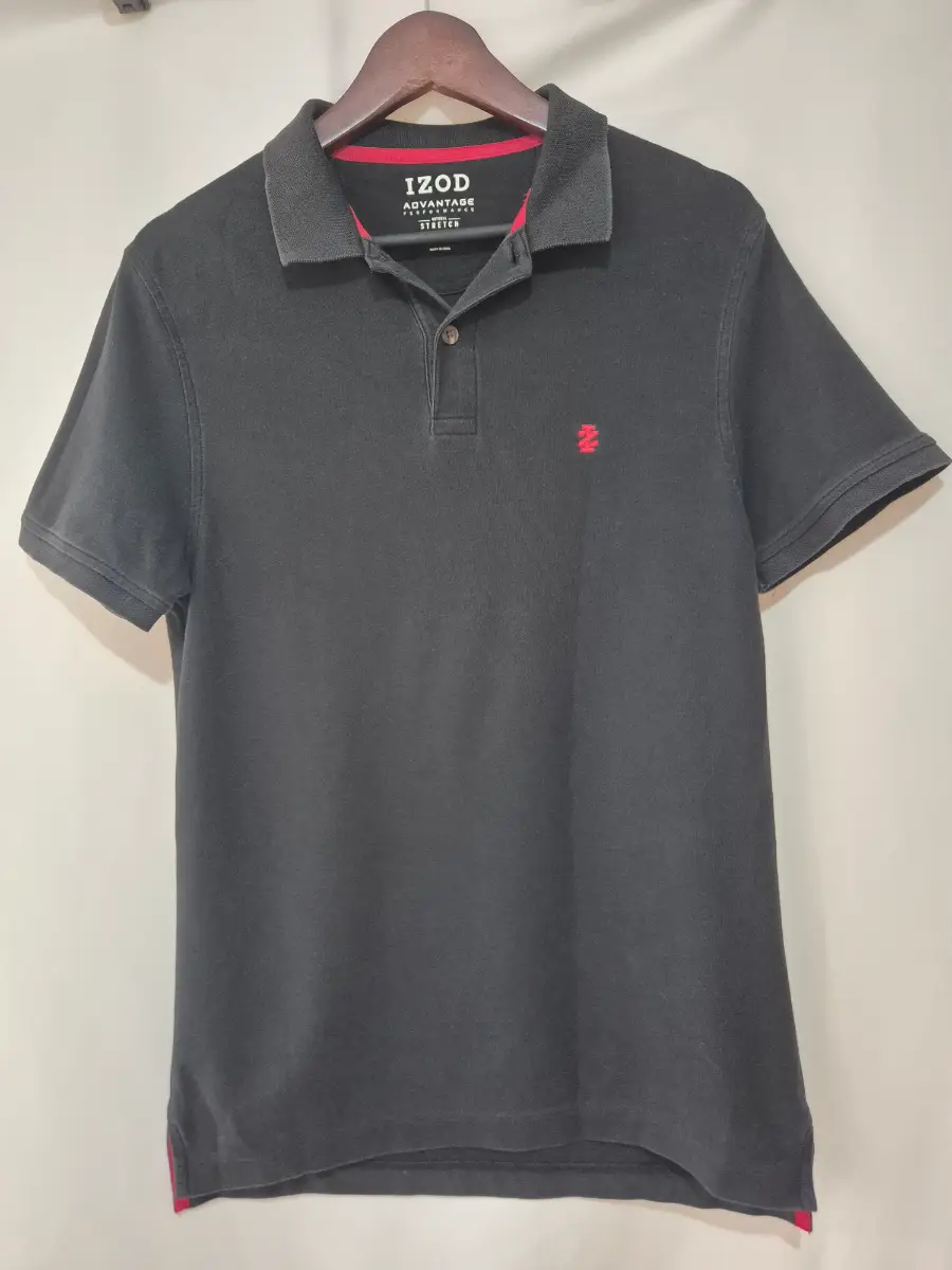 Izod Short Sleeve Polo Shirt T-shirt Top size M Medium chest 38 Black Work Golf