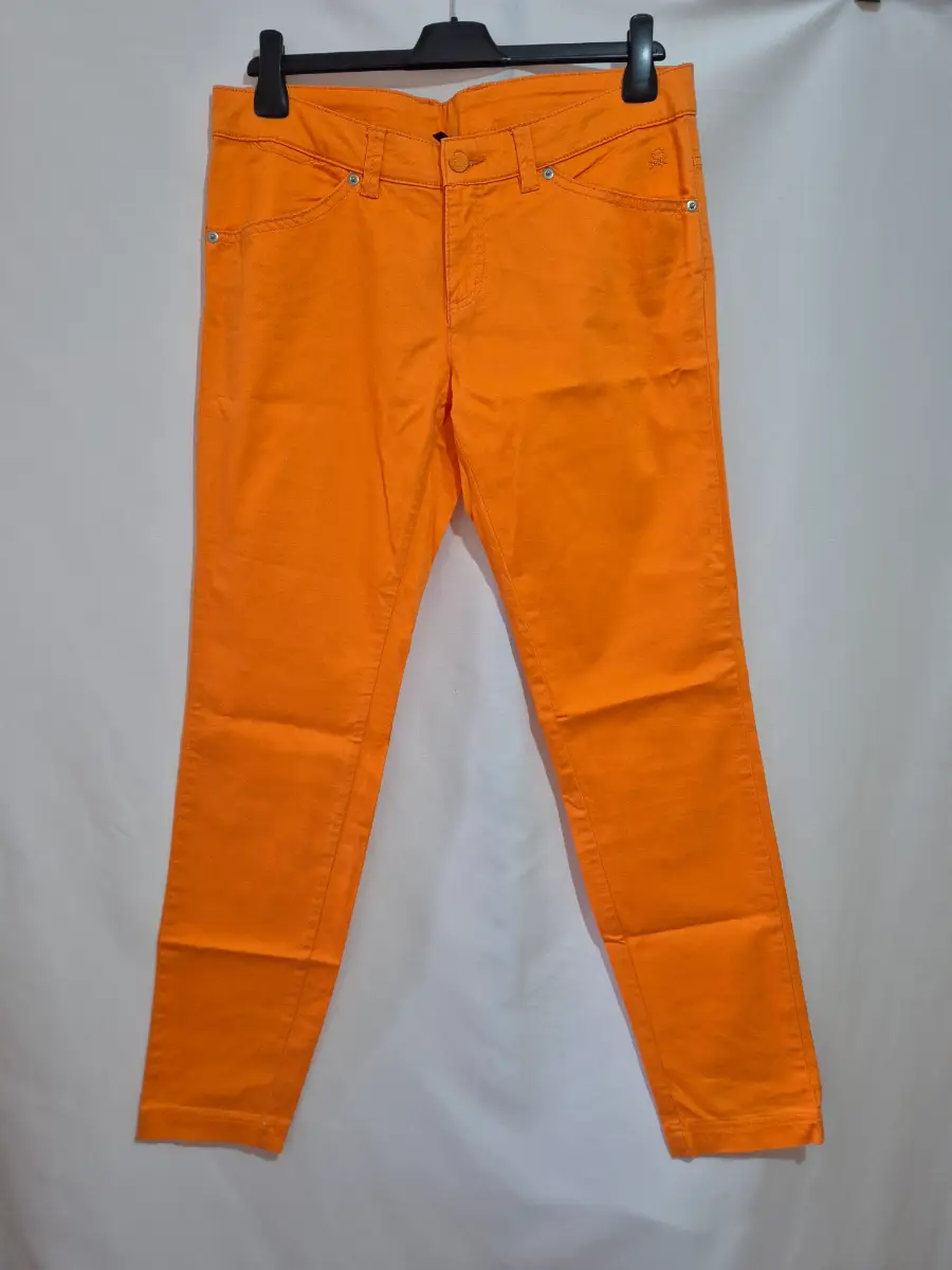United Colors of Benetton Jeans size 14 Orange Straight Leg Low Rise Lightweight