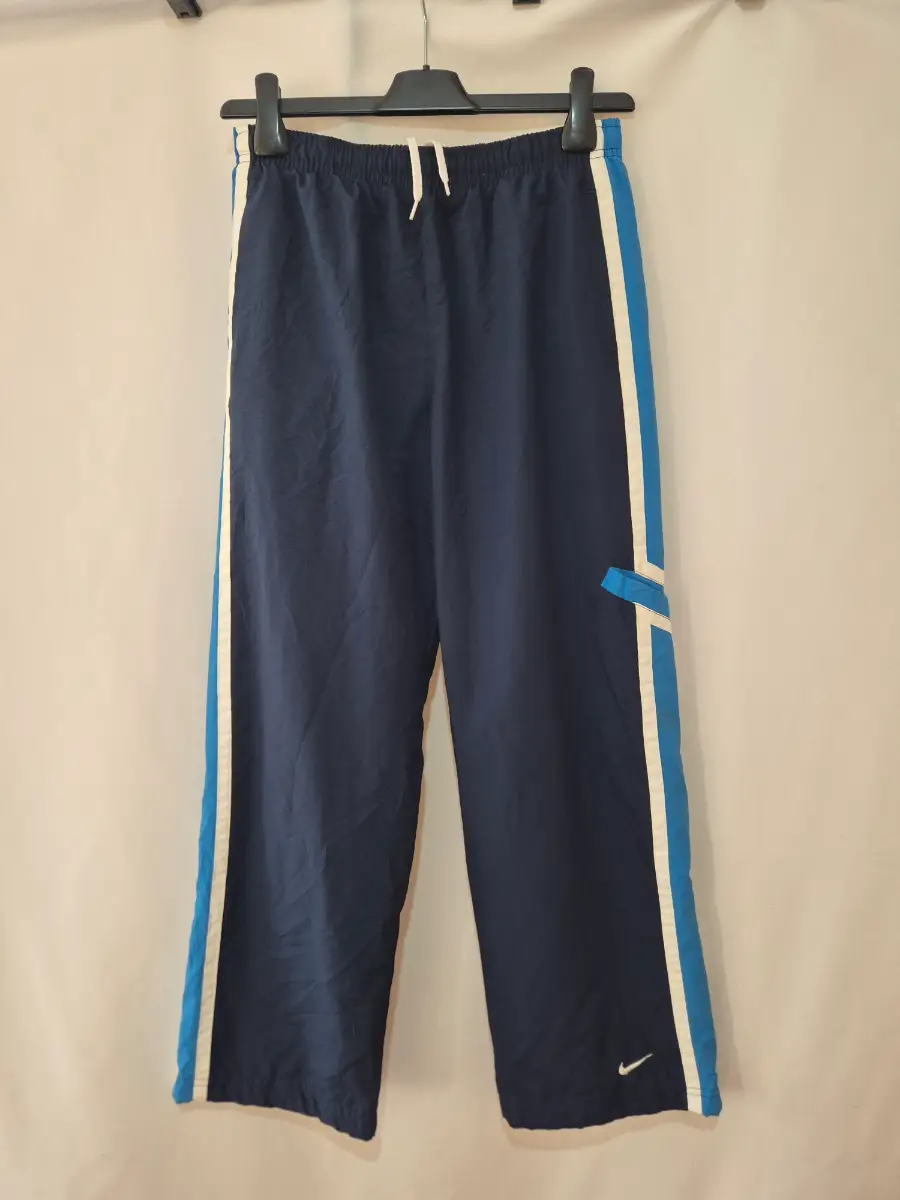 Nike Y2K Lined Sports Trousers Jogging Bottoms size 14-16 Years (30 x 27) Navy Elasticated Waist