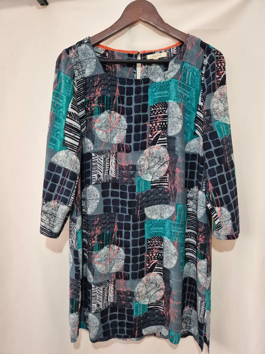 Women's White Stuff 3/4 Sleeve Tunic Dress 10 Multicoloured Lightweight