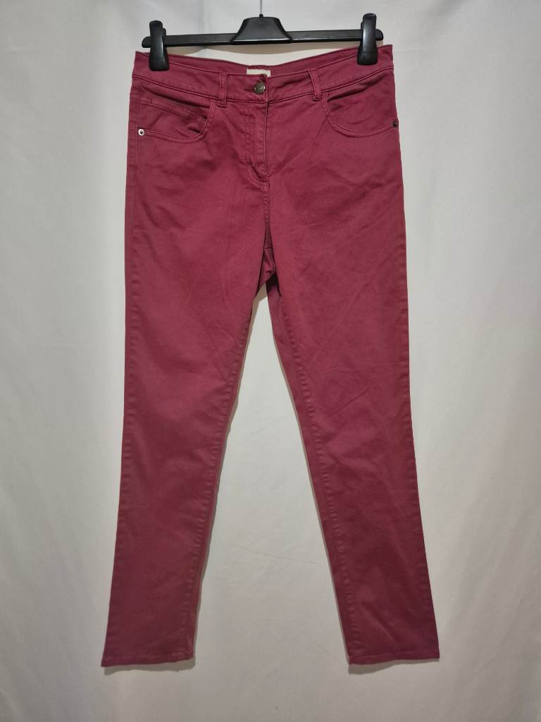Women's White Stuff Slim Fit Trousers size 10 (40 x 29) Plum Straight Spring Summer