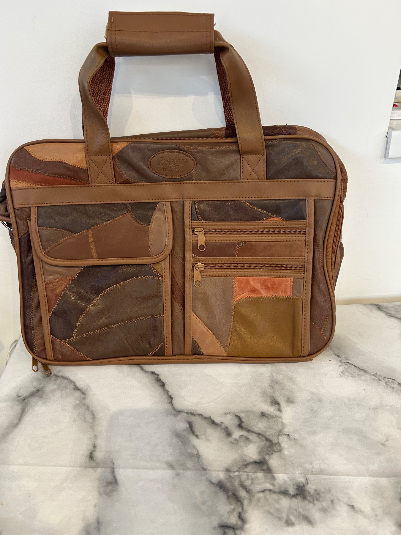 Cotton Traders Leather Over Night Bag