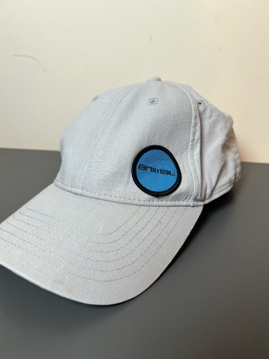 Animal Grey Cotton Ripstop Adjustable Baseball Cap One Size Men’s