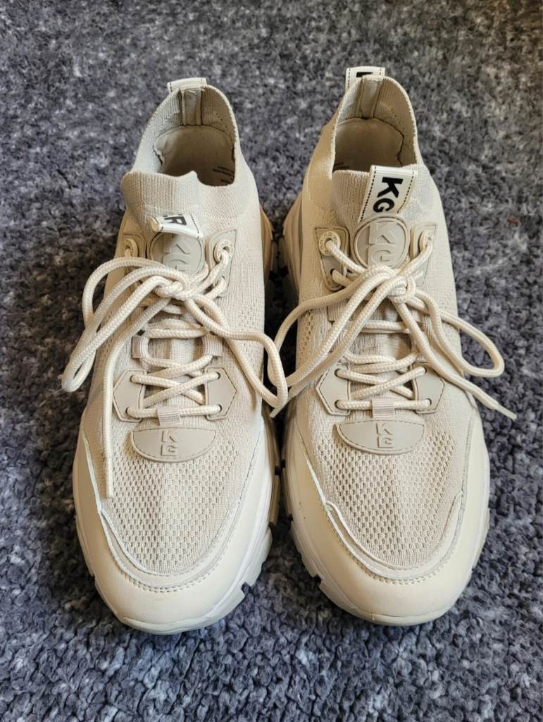 KG Kurt Geiger Chunky Knit Sock Trainers Beige Cream UK 7 EU 41