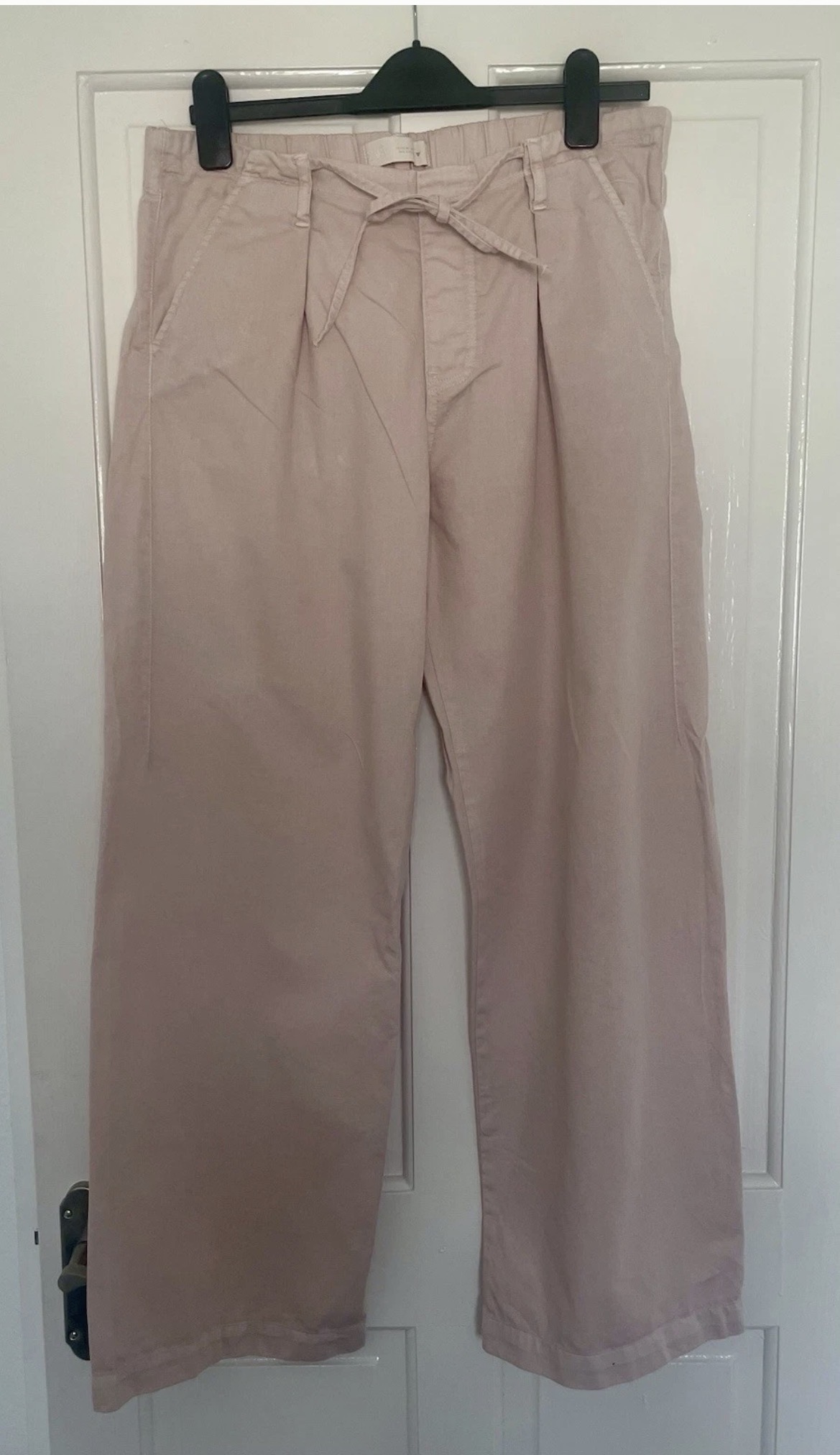 Zara, dusky pink wide leg utility style trousers, size 12