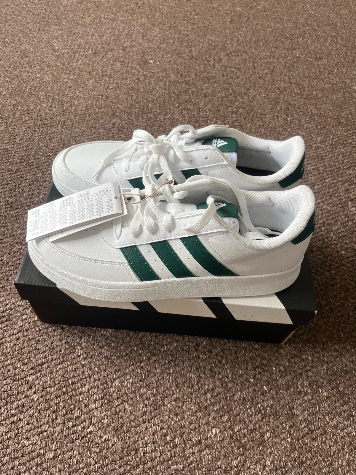 Adidas Breaknet 2.0 White And Green Shoes UK 9
