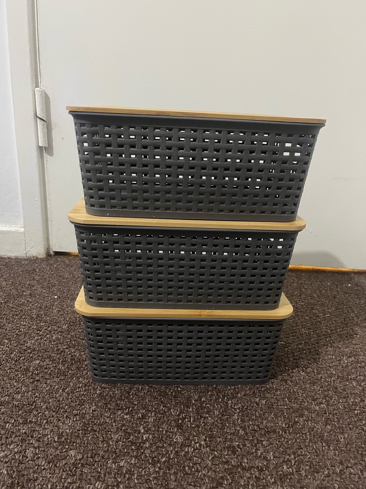 Stackable Hone Storage Baskets 3 PCs
