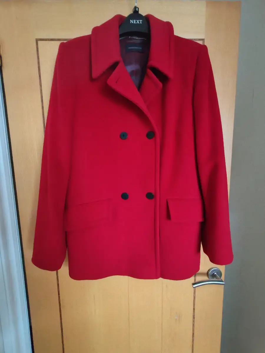 Windsmoor Cherry Red Double Breasted Peacoat Size 10 VGC